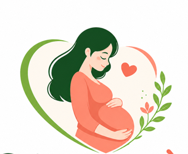 Minh hoạ mẹ bầu âu yếm ôm bụng